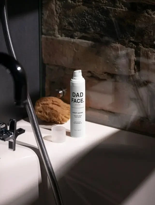 KEEP GOING in a bathroom